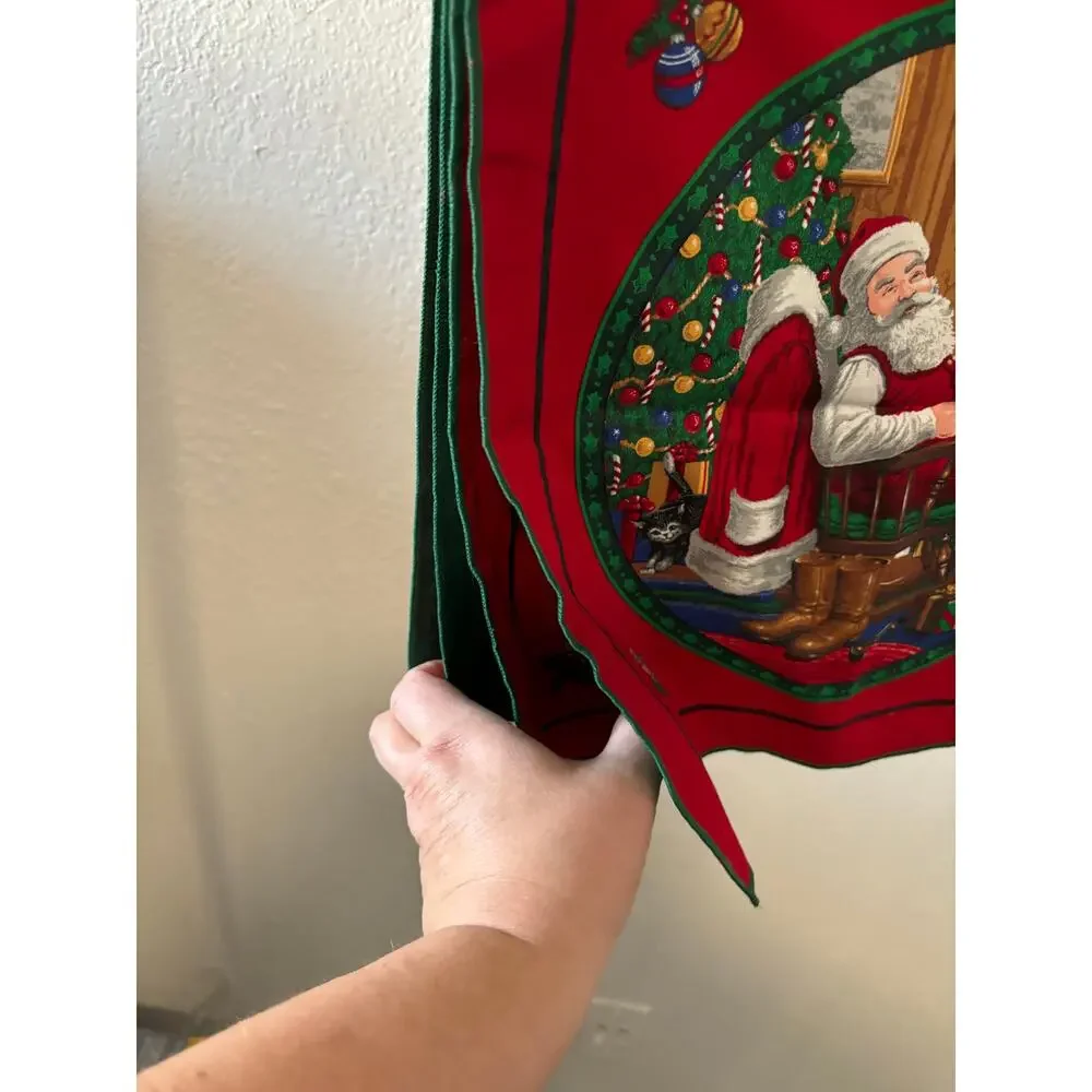 Lot of 4 Square Placemats Santa Red New
